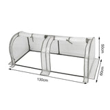 BukkitBow polytunnel tuinkas voor groente, winterproof, compact met 2 luiken, afmeting 130x60x50cm, geschikt voor winterteelt.