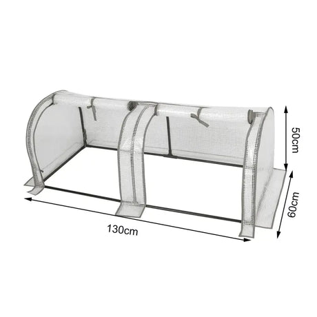 BukkitBow polytunnel tuinkas voor groente, winterproof, compact met 2 luiken, afmeting 130x60x50cm, geschikt voor winterteelt.