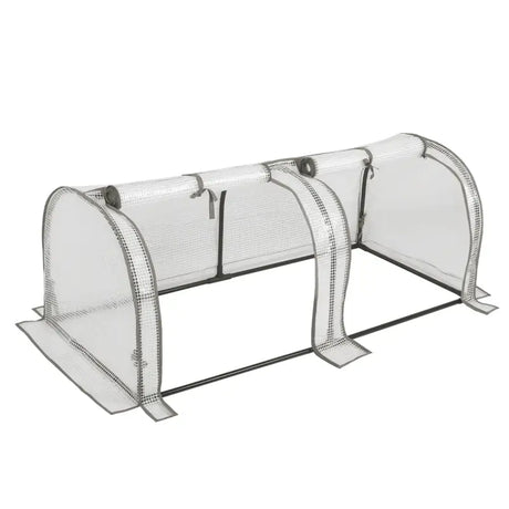 BukkitBow polytunnel tuinkas voor groenten, winterproof, compact met 2 luiken, 130x60x50cm voor tuin- en groenteteelt.