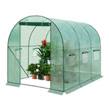 BukkitBow polytunnel tuinkas voor groente, compact design, met deur en zes ramen, winterproof tunnel 300x200x190cm.