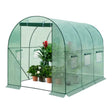 BukkitBow polytunnel tuinkas voor groenteteelt, compact met deur en 6 ramen, winterproof tunnel van 300x200x190 cm.