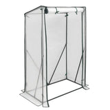 BukkitBow polytunnel tuinkas voor groenten, compact formaat 100x50x150cm met groot luik en 3 bloemenplanken, winterproof.