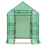 BukkitBow polytunnel tuinkas voor groenten, winterproof, compact met groot luik en drie bloemenplanken, 143x73x195 cm