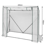 BukkitBow polytunnel tuinkas voor groenten teelt, winterproof, compact met groot luik en drie bloemenplanken, 200x169x77cm