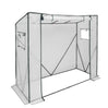 BukkitBow polytunnel tuinkas voor groenten, winterproof, compact met groot luik en drie bloemenplanken, 200x169x77 cm