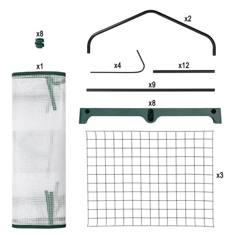 BukkitBow polytunnel tuinkas voor groenten teelt, compact met groot luik en drie bloemenplanken, 69x125x49cm.