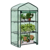 BukkitBow polytunnel tuinkas voor groenten, compact ontwerp met groot luik en drie bloemenplanken, 69x125x49cm.
