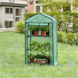 BukkitBow polytunnel tuinkas met groot luik en drie bloemenplanken, winterproof tunnel voor groenten teelt, 69x125x49cm