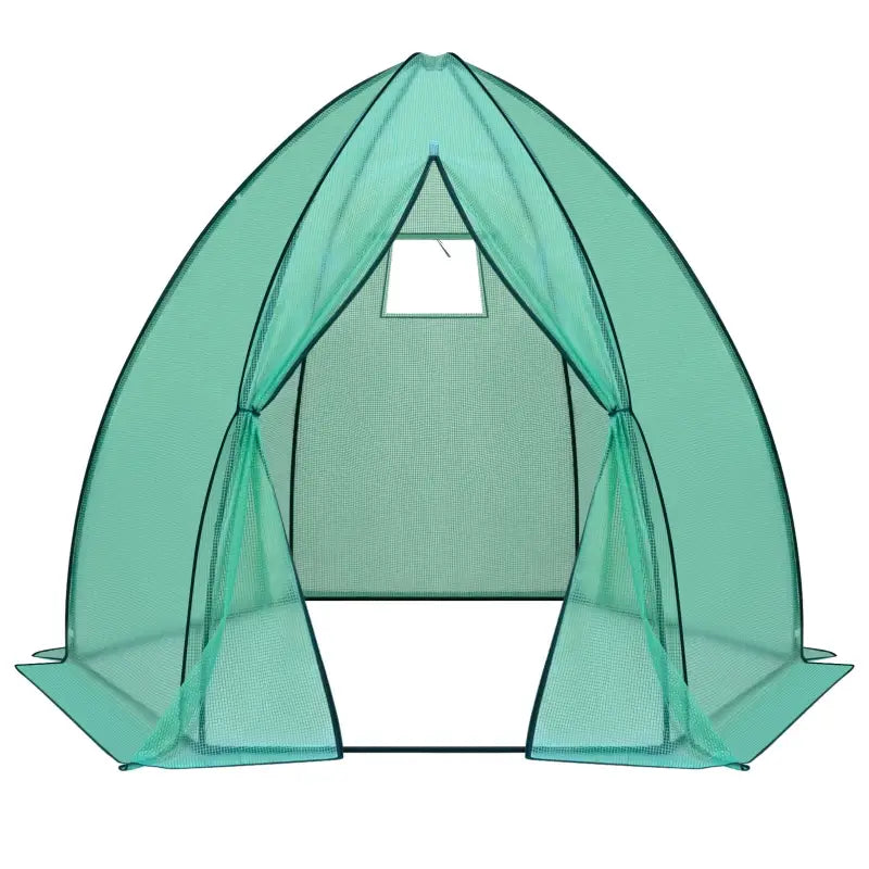 BukkitBow polytunnel tuinkas voor groenteteelt, winterproof, compact met groot luik en raam, afmetingen 240x240x200 cm.