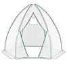 BukkitBow polytunnel tuinkas voor groenteteelt, winterproof, compact ontwerp met groot luik en raam, afmetingen 240x240x200cm