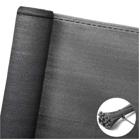 BukkitBow privacy scherm in antraciet, 150 g/m², schaduwend 85%, temperatuurbestendig met kabelbinders, voor privacybescherming