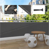 BukkitBow privacy scherm in antraciet, 180g/m², schaduwend 85%, temperatuurbestendig, inclusief 50 kabelbinders voor privacy.