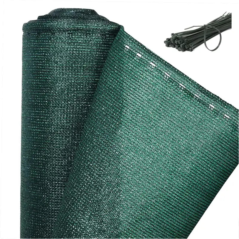 Groene BukkitBow privacyscherm van 150g/m² met 85% schaduwend, temperatuurbestendig en inclusief kabelbinders voor privacy en bescherming