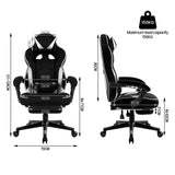 BukkitBow racing gamestoel met stof of leer, rug- en nekkussen, voetsteun en verstelbare hoogte van 45-52 cm.