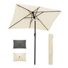 Rechthoekige BukkitBow parasol met slinger en kantelfunctie, 200x135cm, stijlvolle tuinparasol met verstelbare kantelfunctie