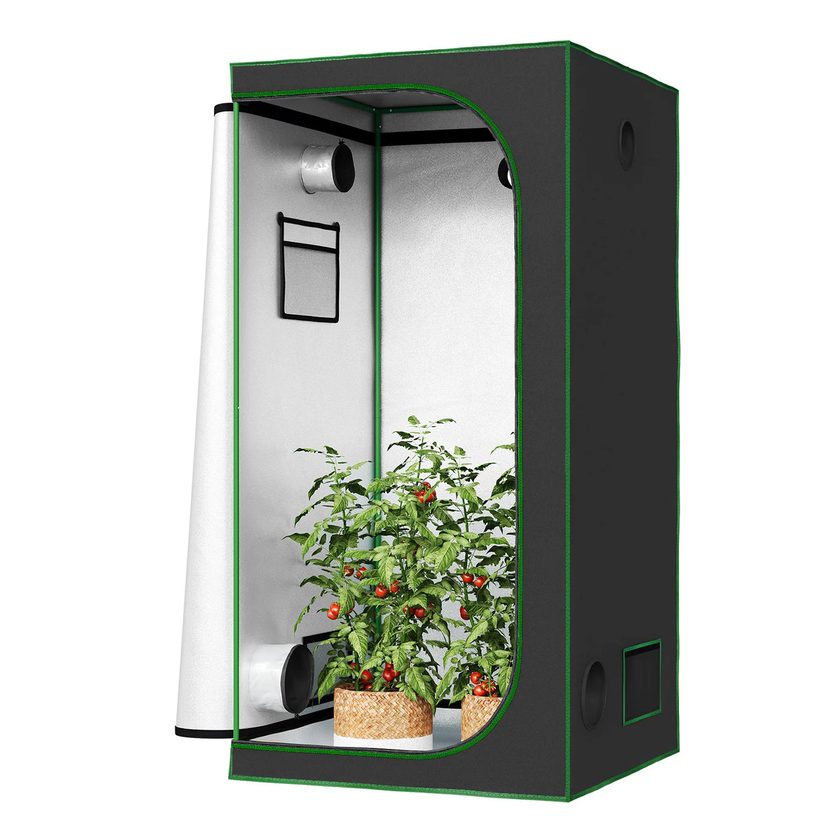 Reflecterende indoor kweekkas van BukkitBow met stalen frame en observatievenster voor plantenkweek.