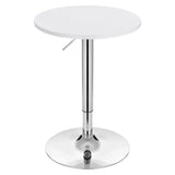 Ronde BukkitBow bartafel van MDF en metaal, hoogte verstelbaar en draaibaar, in wit of zwart, diameter 52 cm.