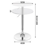 BukkitBow ronde bartafel van MDF en metaal, in hoogte verstelbaar en draaibaar, wit of zwart, 52cm diameter, modern design