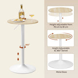 BukkitBow - Ronde Bartafel - Metaal - In Hoogte Verstelbaar - Bistrotafel
