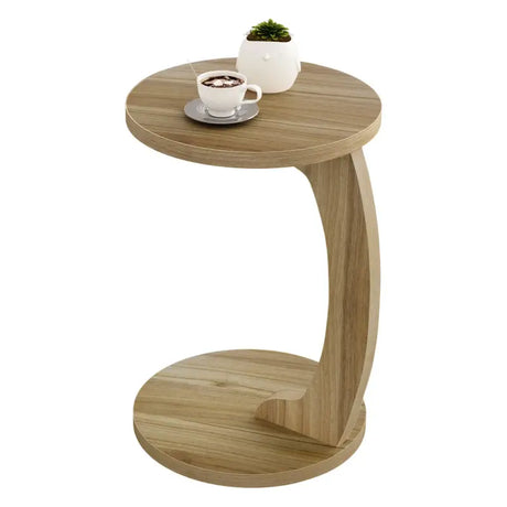 Ronde BukkitBow bijzettafel van 38x55 cm in C-vorm met ruimtebesparend ontwerp, geschikt als stijlvolle bijzettafel.