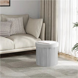 BukkitBow ronde compacte opbergpoef en voetenbank met zitkist, vouwbaar, 38x38x36 cm, multifunctionele zit- en opbergruimte