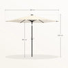 Ronde BukkitBow parasol 300cm met solar LED-verlichting en beschermhoes, ideaal voor buitenruimte en zonbescherming.