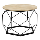Ronde salontafel van BukkitBow met hout en metaal, industrieel design en verborgen opbergruimte, perfect als bijzettafel.