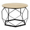 Ronde salontafel van BukkitBow met hout en metaal, industrieel design en verborgen opbergruimte, perfect als bijzettafel.