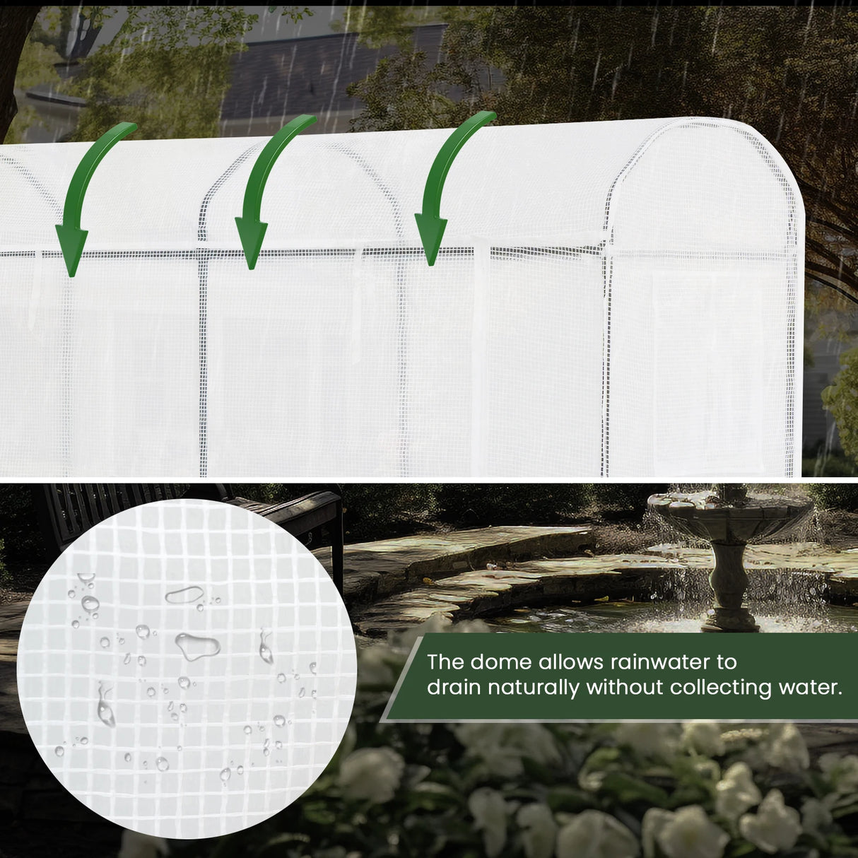 Ruime BukkitBow foliekas voor planten, 170x200 cm, wintervast, transparante folie en stevige frame voor optimale plantengroei.