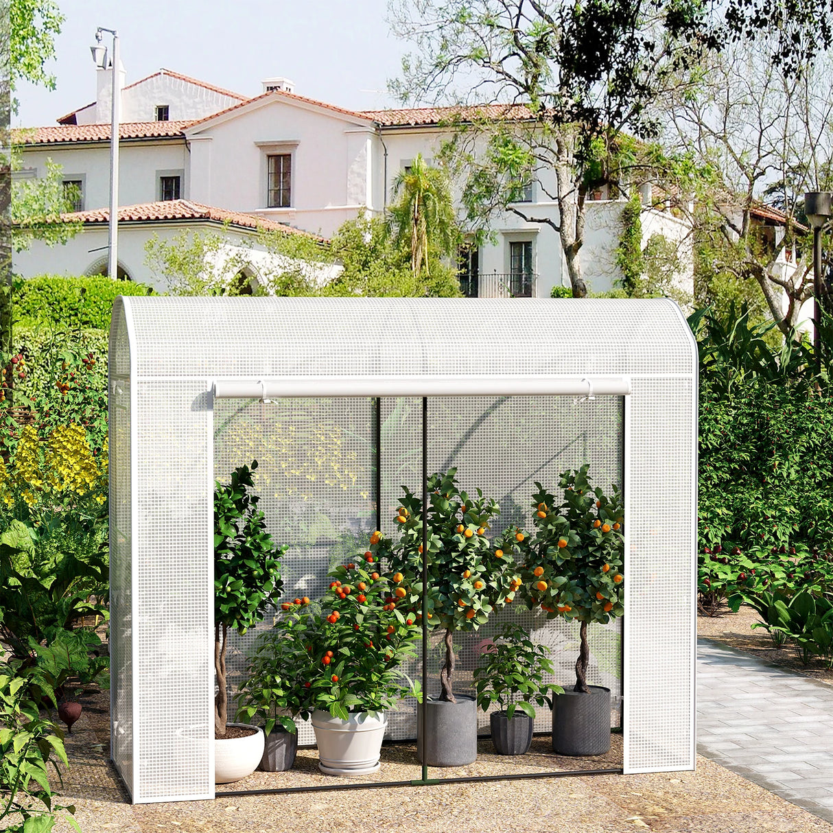 Ruime BukkitBow Foliekas voor planten, 170x200 cm, wintervast, met doorzichtige folie en stevige structuur voor tuinplanten