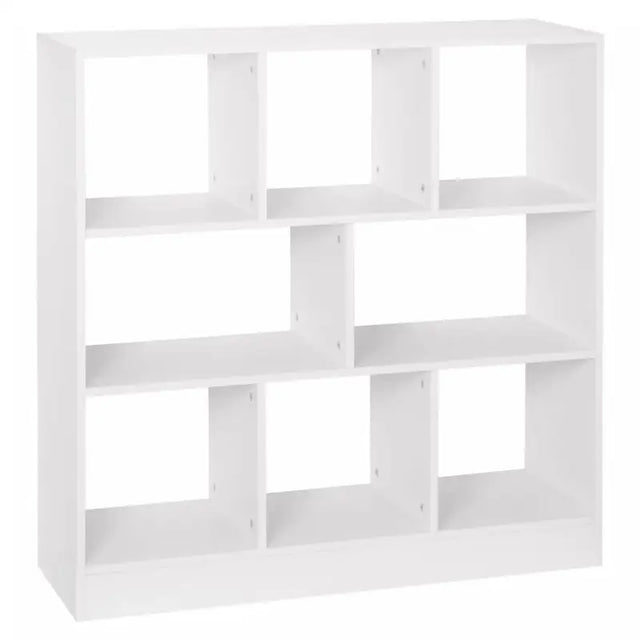 Ruime BukkitBow boekenkast met 8 open compartimenten, veilig ontwerp en veelzijdig gebruik, afmetingen 97,5x30x100 cm.