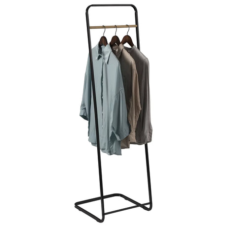 Ruimtebesparend L-vormig kledingrek van BukkitBow met modern metalen ontwerp, ideaal voor het organiseren van kleding en accessoires.
