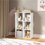BukkitBow ruimtebesparende boekenkast met 6 kubusvakken, multifunctioneel en stabiel ontwerp, afmetingen 71x106x29cm