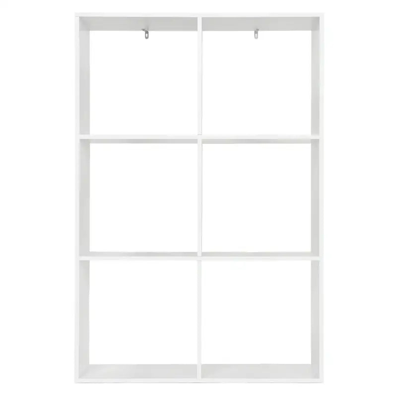BukkitBow ruimtebesparende boekenkast met 6 kubusvakken, multifunctioneel en stabiel ontwerp, afmetingen 71x106x29cm.