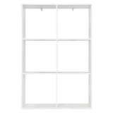BukkitBow ruimtebesparende boekenkast met 6 kubusvakken, multifunctioneel en stabiel ontwerp, afmetingen 71x106x29cm.