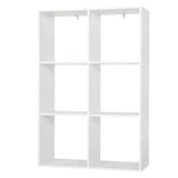 Ruimtebesparende BukkitBow boekenkast met 6 kubusvakken, multifunctioneel en stabiel ontwerp, afmetingen 71x106x29cm