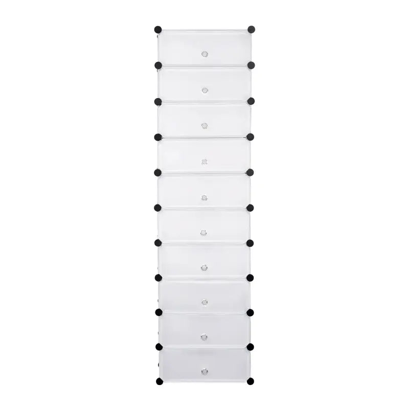 BukkitBow schoenenrek met 10 compartimenten, stevig ontwerp, multifunctioneel opbergkast, afmetingen 48x173x36cm, voor schoenen.