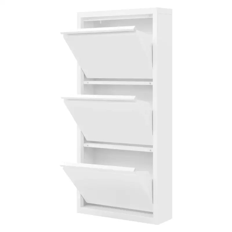 BukkitBow schoenenkast van metaal met 3 kleppen, afmetingen 50x106x15cm, geschikt als schoenenrek in moderne interieurstijl
