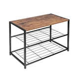BukkitBow schoenenrek met plank, stevig en stabiel, multifunctioneel gebruik als decoratie tafel, afmetingen 63x30x43cm