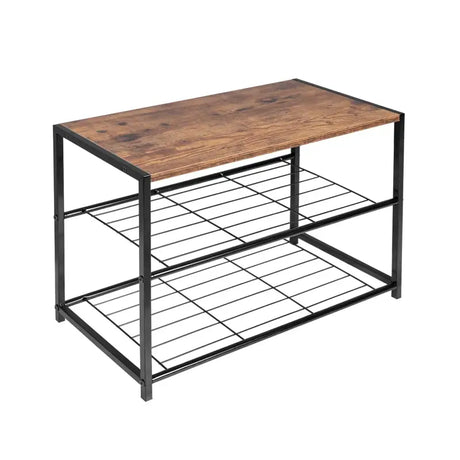 BukkitBow schoenenrek met plank, stevig en stabiel, multifunctioneel gebruik als decoratie tafel, afmetingen 63x30x43cm
