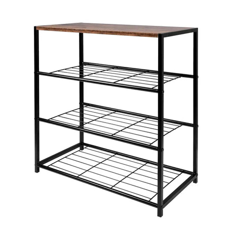 BukkitBow schoenenrek met plank, stevig en stabiel, multifunctioneel decoratie tafel, 63x30x63cm, geschikt voor schoenen en decoraties