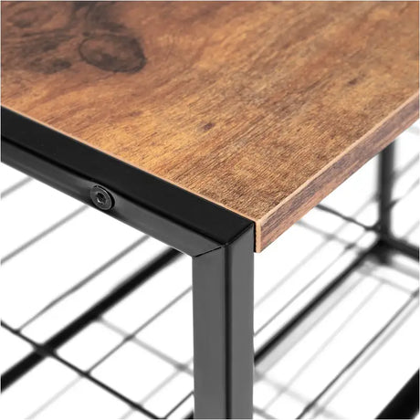 BukkitBow schoenenrek met plank, stevig en stabiel, geschikt als decoratie tafel, multifunctioneel, afmetingen 63x30x63cm.