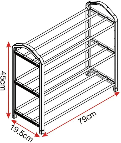 BukkitBow schoenenrek organizer, lichtgewicht en stevig, ruimtebesparend, 79x19,5x45cm, geschikt voor schoenen en accessoires