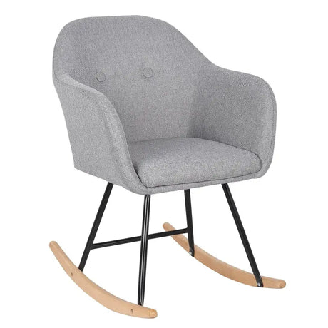BukkitBow schommelstoel met linnen of fluwelen zitting, comfortabele fauteuil, 80 cm hoog, 48 cm zithoogte, 40x40 cm zitvlak.