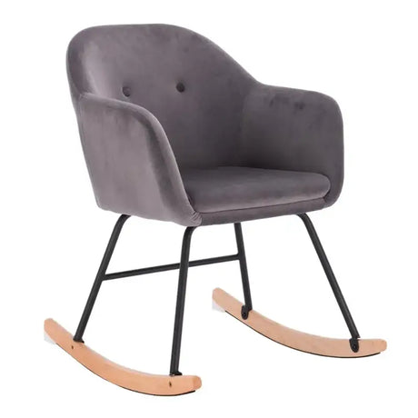 BukkitBow schommelstoel met linnen of fluwelen zitting, comfortabele fauteuil, 80 cm hoog, zitvlak 40x40 cm.