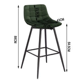 BukkitBow barkruk met leren of fluwelen bekleding, metalen onderstel en ergonomische rugleuning, zithoogte 64,5 cm, tot 100 kg draagkracht.