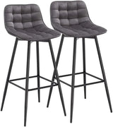 BukkitBow barkrukken met leren of fluweel bekleding, metalen onderstel, ergonomisch ontwerp en rugleuning, zithoogte 64,5 cm.