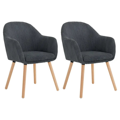 BukkitBow set eetkamerstoelen met comfortabele corduroy bekleding, robuust en stabiel, zithoogte 49 cm, aanpasbaar ontwerp.