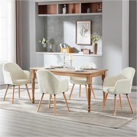 BukkitBow set eetkamerstoelen met comfortabele corduroy bekleding, robuust en stabiel, verstelbare zithoogte van 49cm.