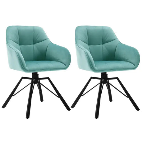 BukkitBow set eetkamerstoelen met dik gevoerde leren of fluwelen zittingen, 360 graden draaibaar, zithoogte 48 cm.